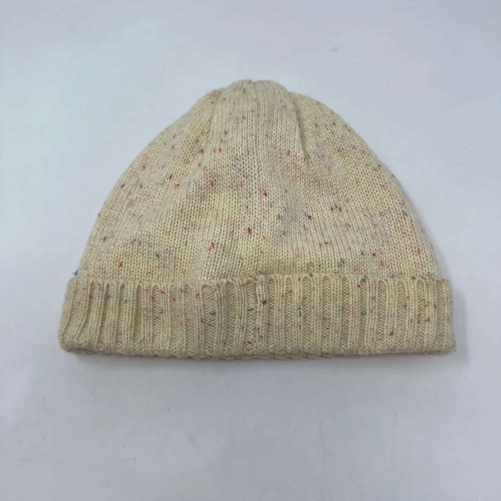 Baby Gap Kids Cream Multi Nep Speckled Fleece‎ Lined Knit Beanie Hat M/L 4-5Y
